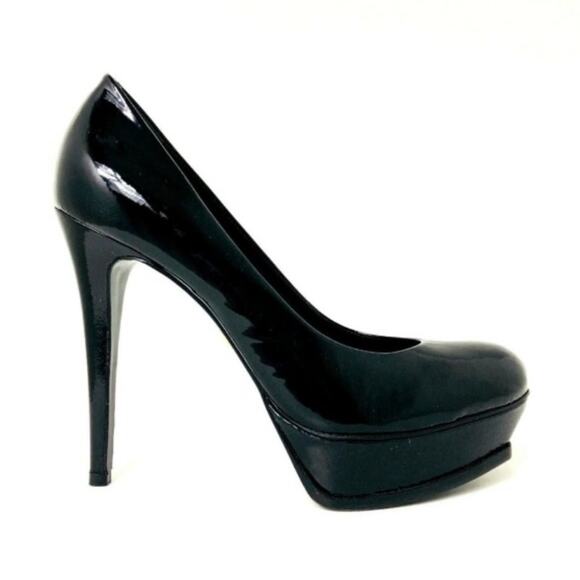 Pour La Victoire Portia Black Patent Leather Stiletto Heels size 39 size 9 - Picture 1 of 10